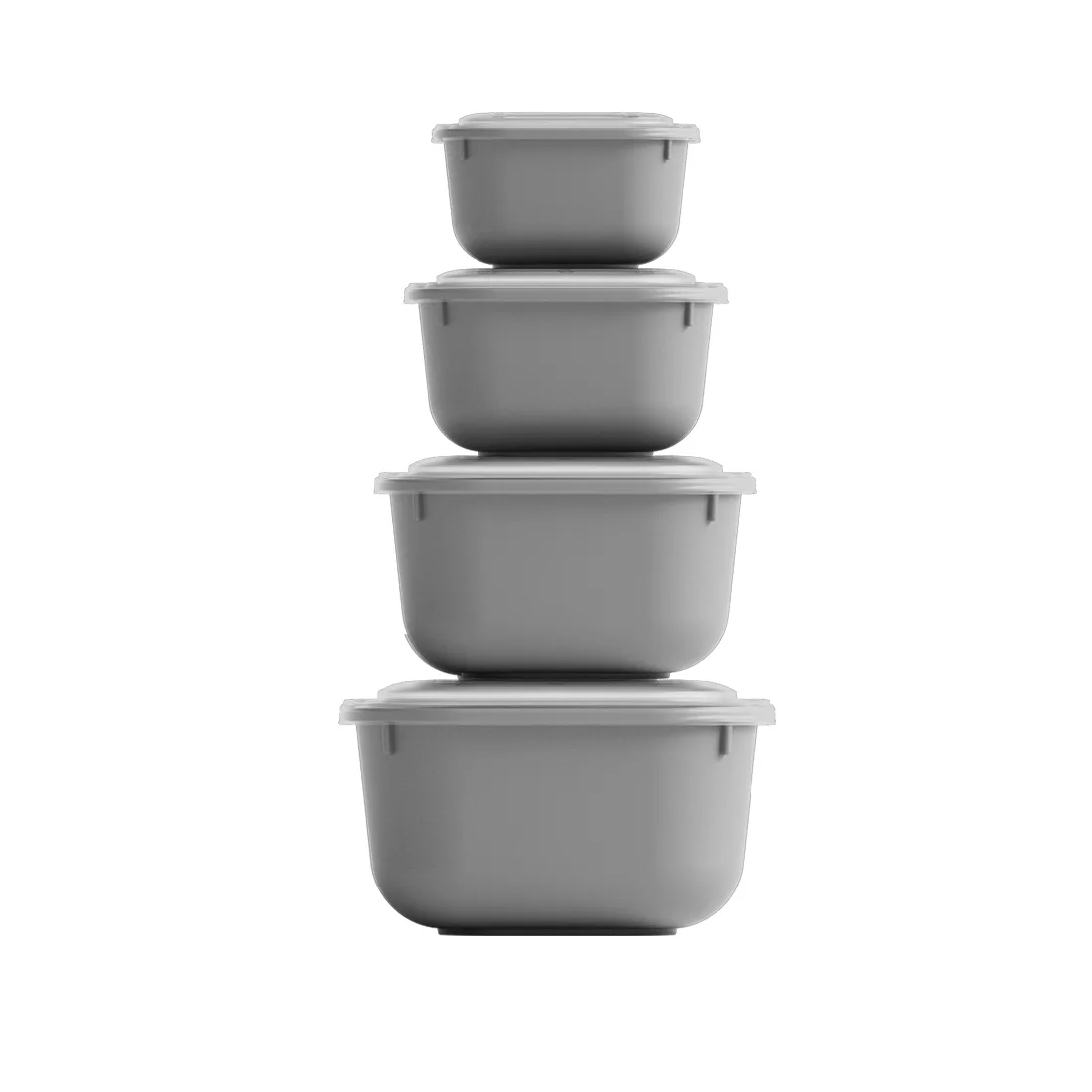 4 Parça Snap Lid Kare Set (600-1100-1800-3000 ml)