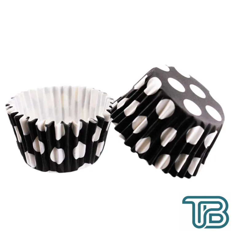 Cupcake Kalıbı Pet Kapsül Kek Kalıbı 48X34 MM (100 Adet) Puantiyeli Siyah - Eminönü ToptanS | Ticaretin Kalbinden