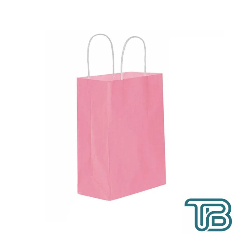 Kağıt Hediye Çantası Küçük Boy Düz Renk 18X24 Cm (25 Adet) Pembe - Eminönü ToptanS | Ticaretin Kalbinden