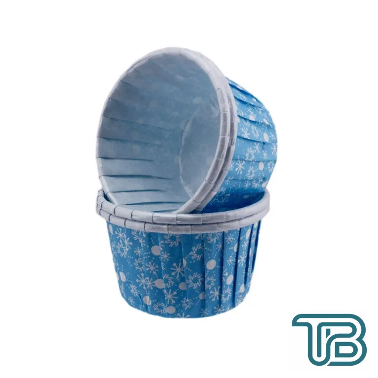 Cupcake Kalıbı Orta Boy 50*39 MM KAR DESENLİ (100 Adet) Mavi - Eminönü ToptanS | Ticaretin Kalbinden