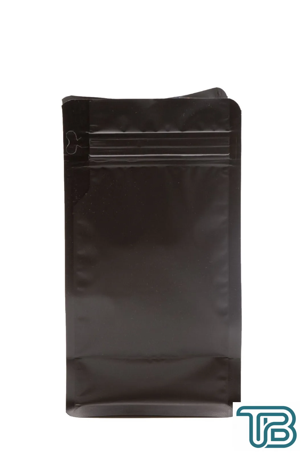 Flat Bottom Düz Tabanlı Mat Siyah Önden Kilitli Ambalaj 14x33+5 cm-1000 gr. 50 Adet