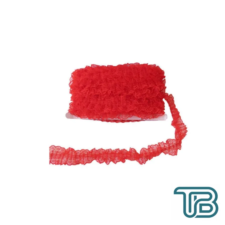 Dantelli Kurdele 4.2 Cm (18 Metre) Kırmızı - Eminönü ToptanS | Ticaretin Kalbinden