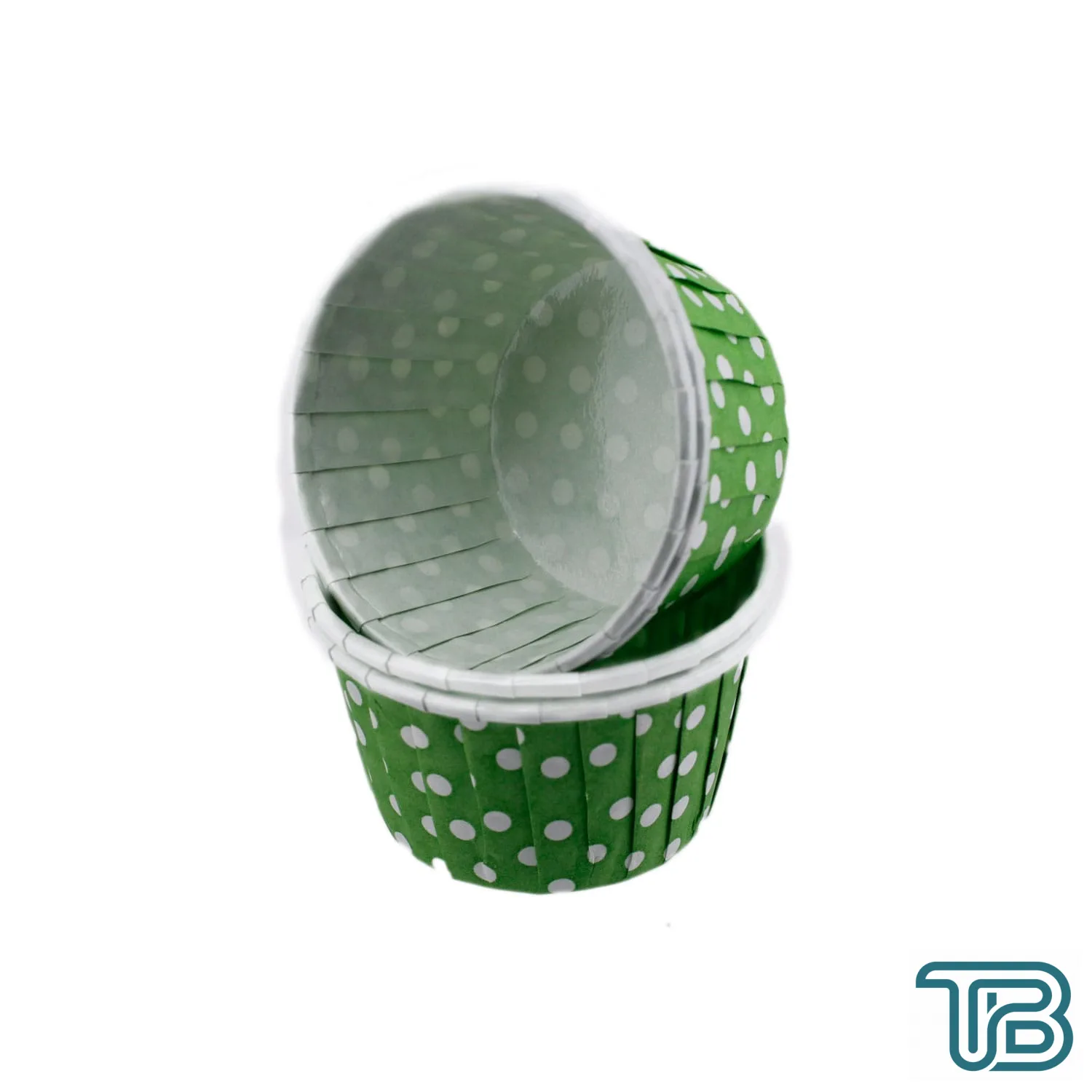Cupcake Kalıbı Küçük Boy 44*35 Mm (100 Adet) Puantiyeli Yeşil - Eminönü ToptanS | Ticaretin Kalbinden