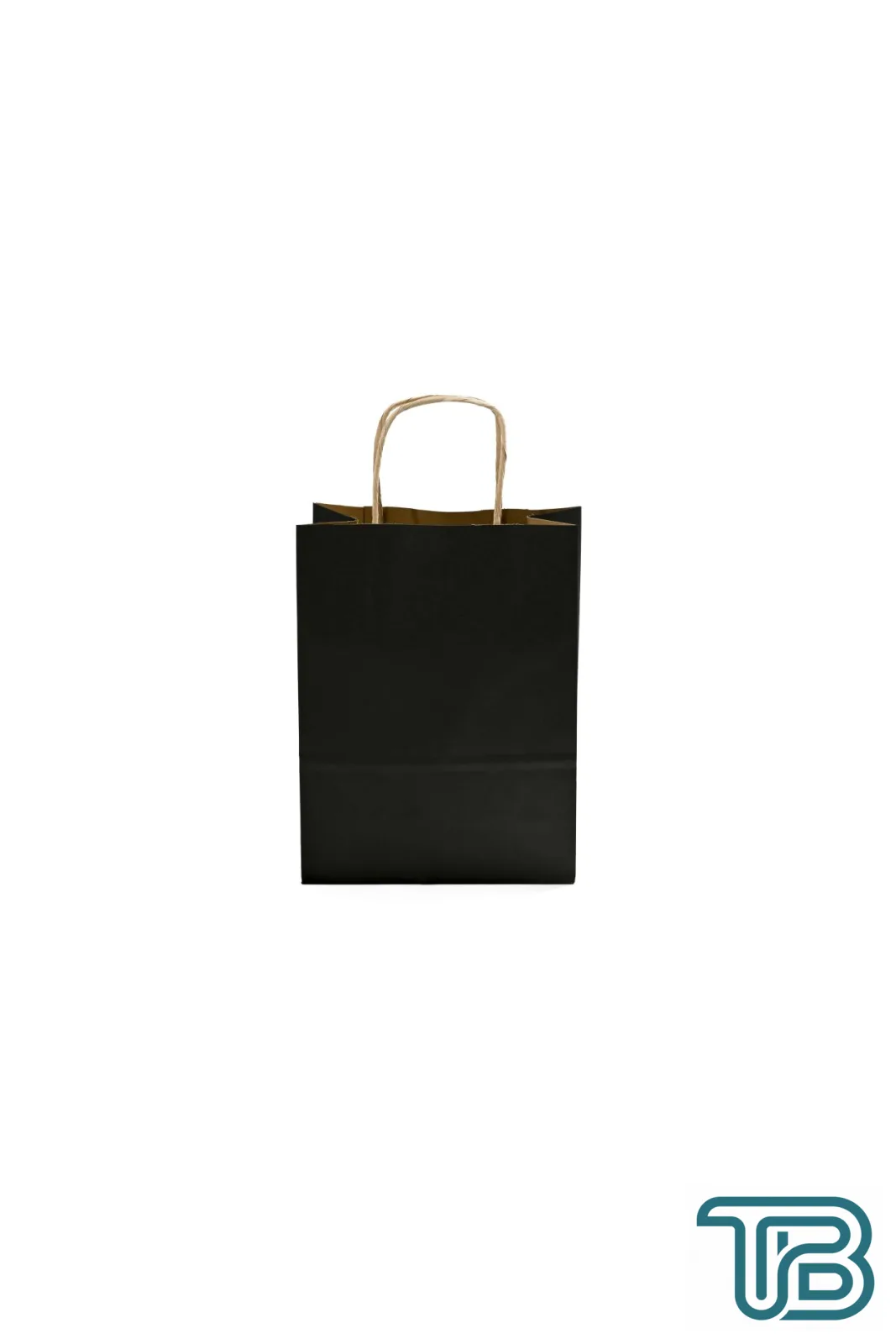 Kağıt Çanta Burgu Saplı 18x24x8cm(Körük) - Siyah 25 Adet