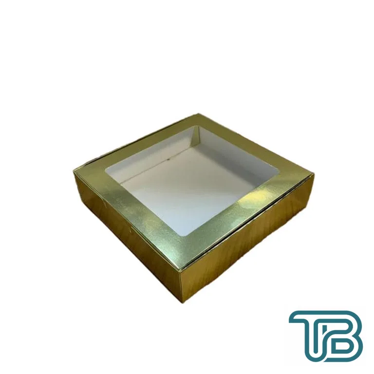 Karton Kutu Pencereli Havlu Kutusu 25X25X5 (10 Adet) Gold - Eminönü ToptanS | Ticaretin Kalbinden