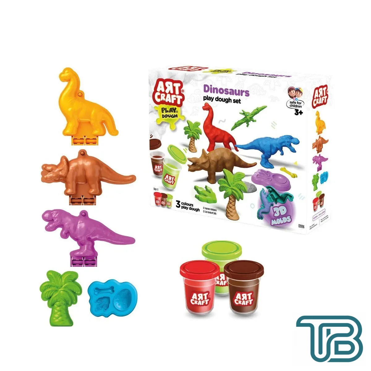 03996 Art Craft Dinozorlar Hamur Set 168 Gr -Fentoys