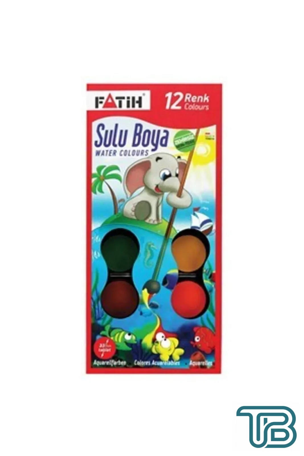 Fatih 12 Renk Suluboya Fırçalı S12