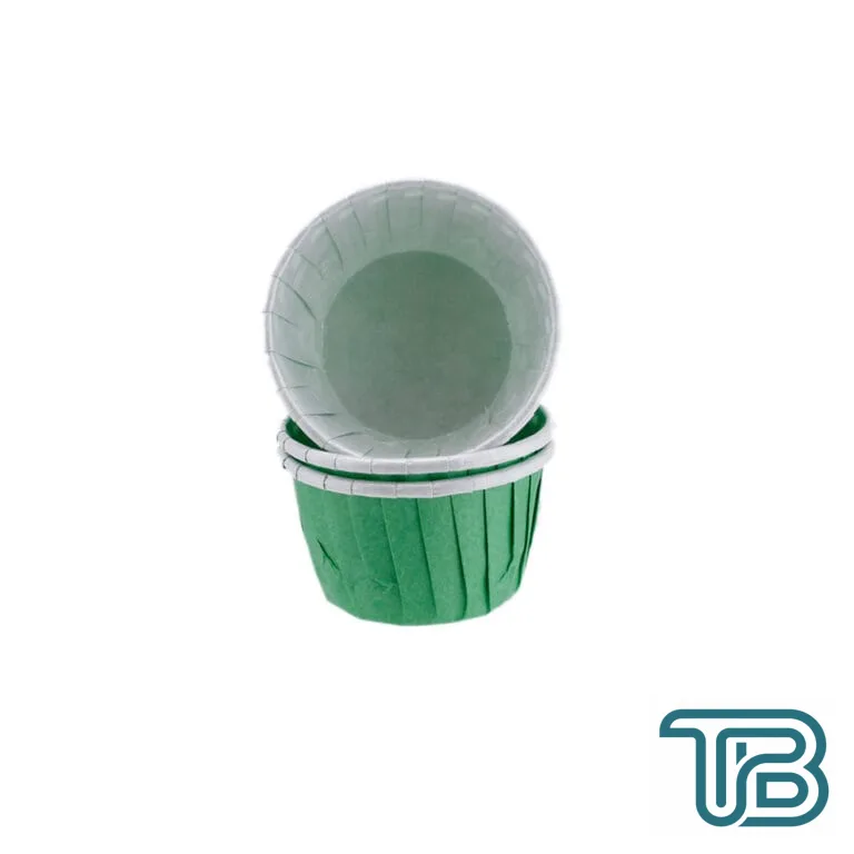 Cupcake Kalıbı Minik Boy Düz Renk 38*30 MM (50 Adet) Yeşil - Eminönü ToptanS | Ticaretin Kalbinden