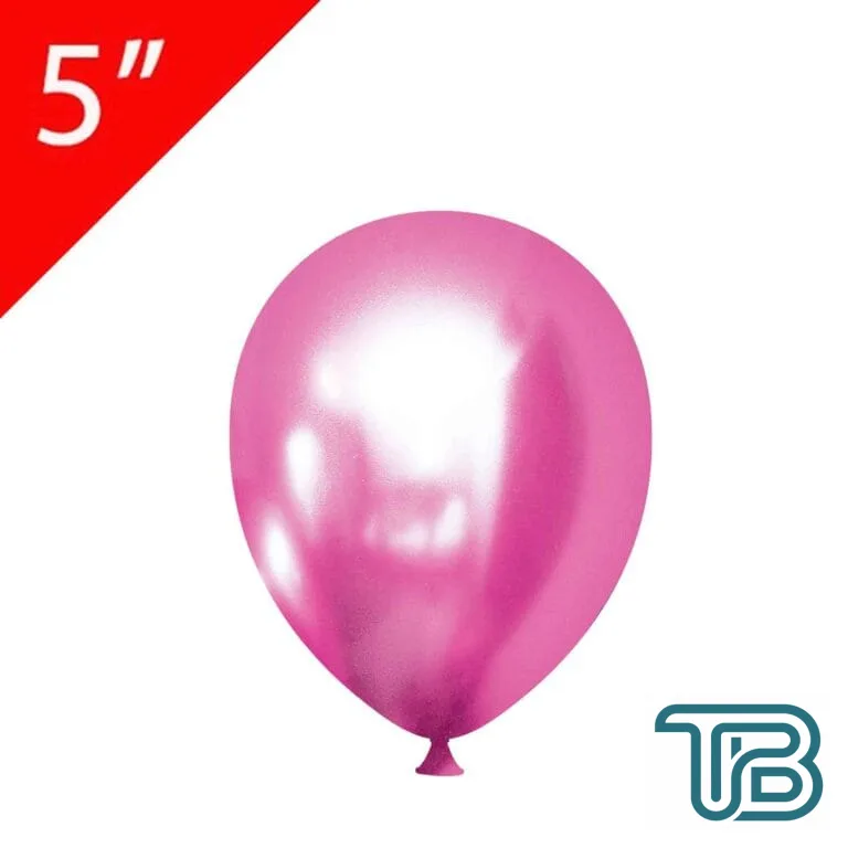 Krom Parlak Balon 5 İNÇ (25 Adet) Pembe - Eminönü ToptanS | Ticaretin Kalbinden