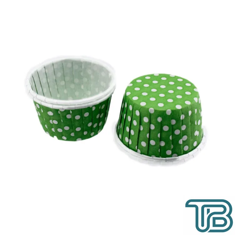 Cupcake Kalıbı Büyük Boy 62*40 Mm (100 Adet) Puantiyeli Yeşil - Eminönü ToptanS | Ticaretin Kalbinden