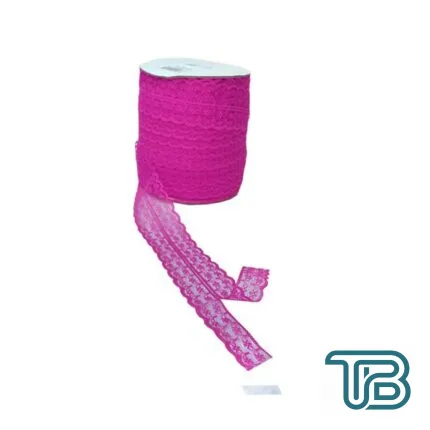 Kurdela Dantelli Çift 2 Katlı 5 Cm (10 Metre) Fuşya - Eminönü ToptanS | Ticaretin Kalbinden