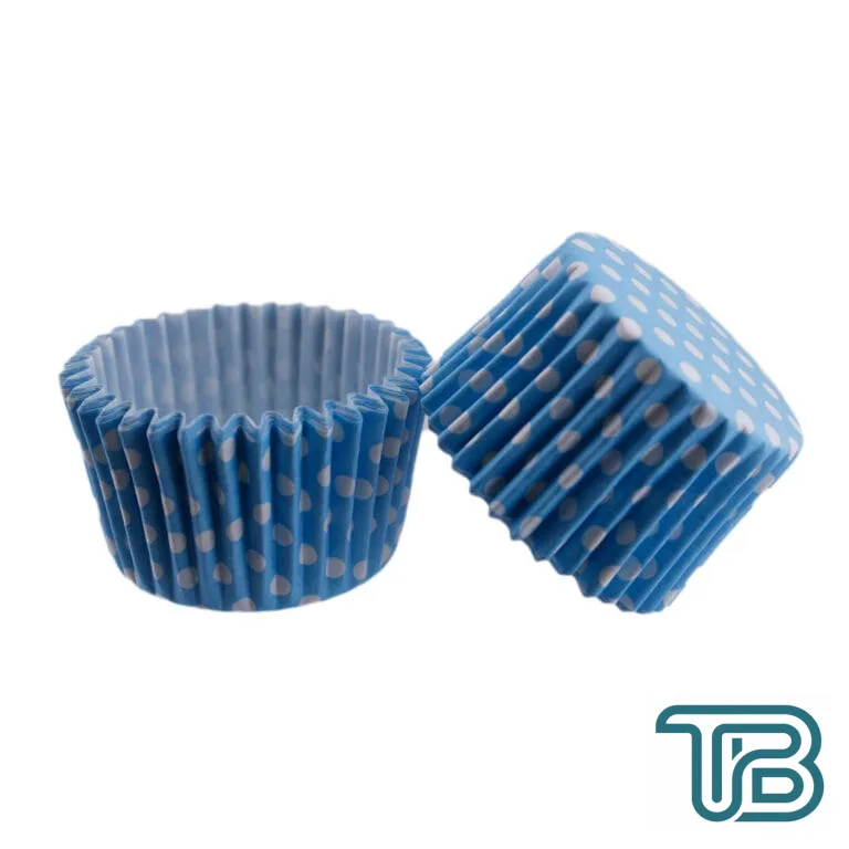 Cupcake Kalıbı Pet Kapsül Kek Kalıbı 48X34 MM (100 Adet) Puantiyeli Mavi - Eminönü ToptanS | Ticaretin Kalbinden