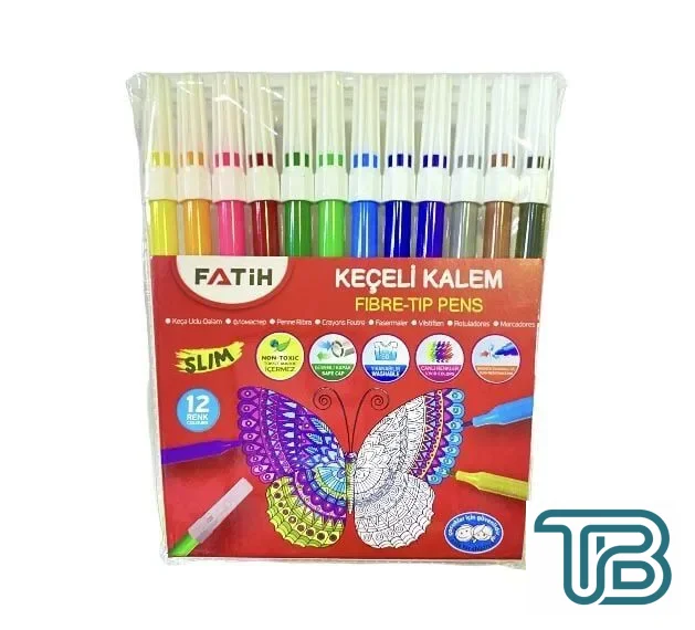 Fatih 12 Renk Keçeli Boya Kalemi (6 Set)