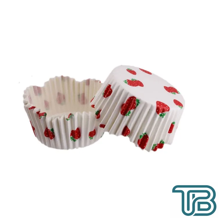 Cupcake Kalıbı Pet Kapsül Dalgalı Kek Kalıbı 65X38 MM (100 Adet) Çilek Desenli - Eminönü ToptanS | Ticaretin Kalbinden