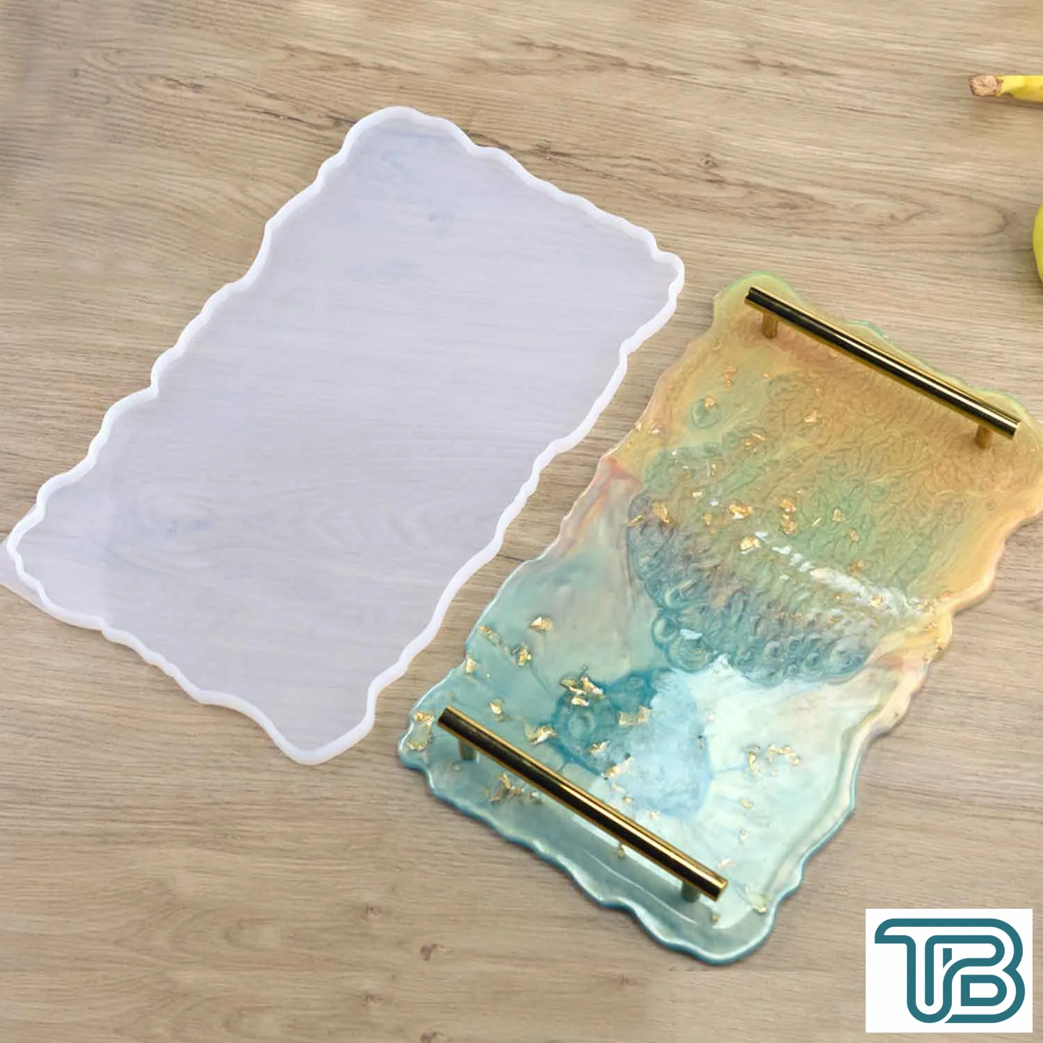 Epoksi Silikon Dalgalı Tepsi Kalıbı YERLİ ÜRETİM Dikdörtgen Küçük Boy 17X31 CM - Eminönü ToptanS | Ticaretin Kalbinden