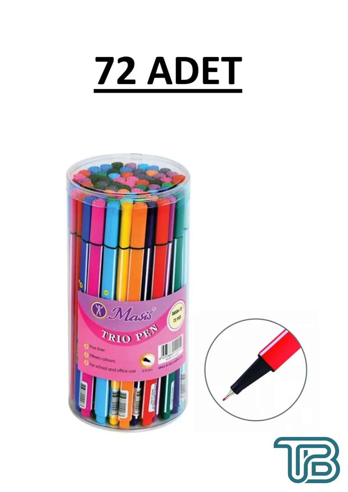 Masis S5604 Trio Pen Fineliner Kalem 72 Adet