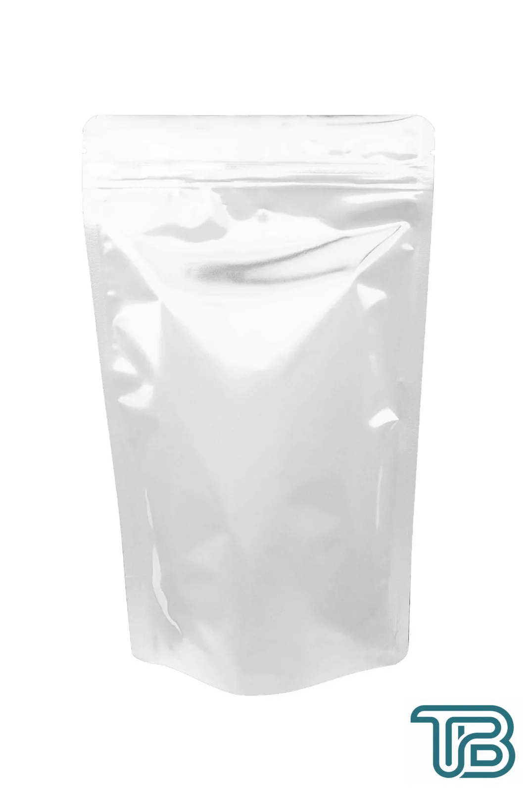 Beyaz Metalize Kilitli Doypack Ambalaj 16x27+4 cm-500 gr. 50 Adet