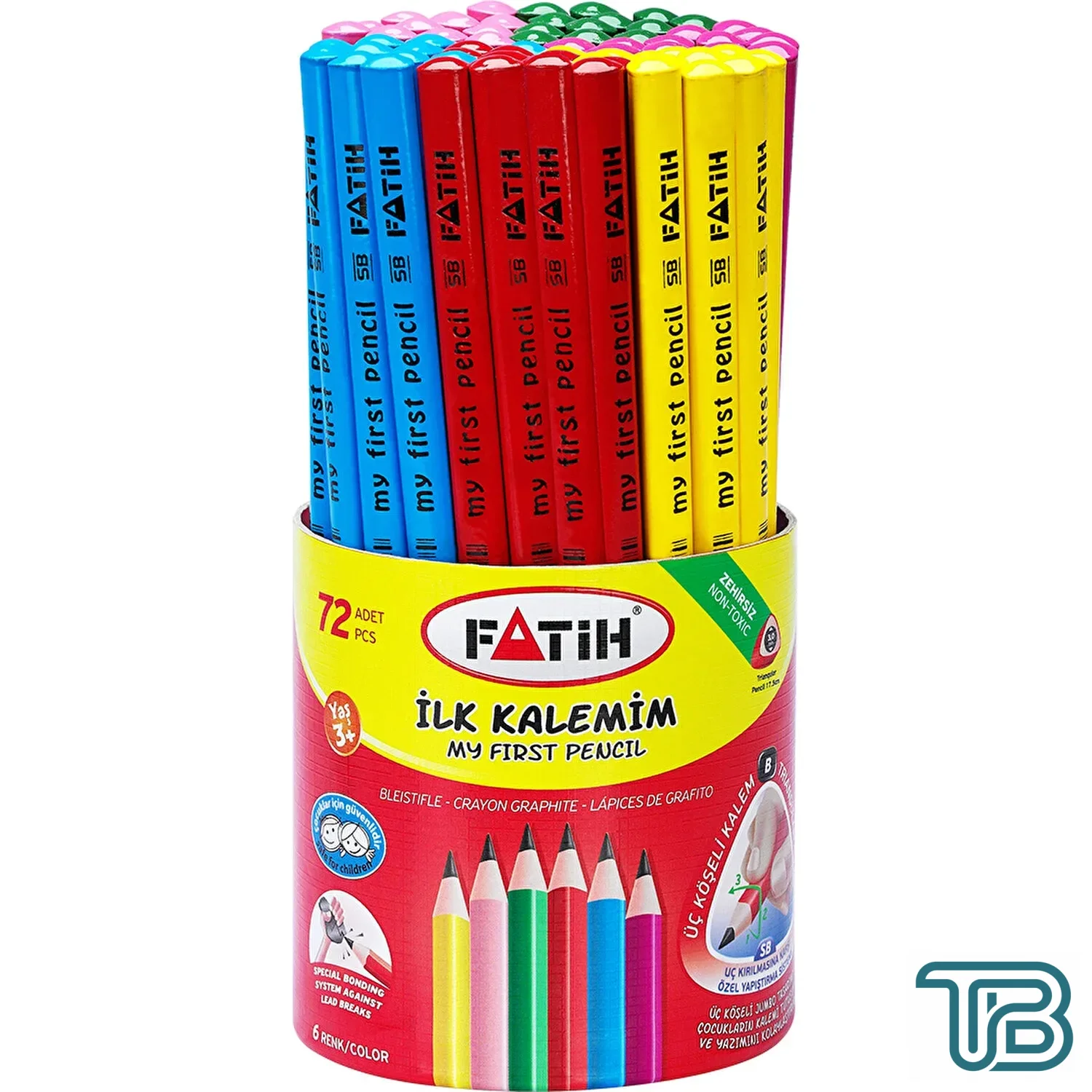 Fatih İlk Kalemim Alıştırma Kalemi Renkli Gövde 72 Adet