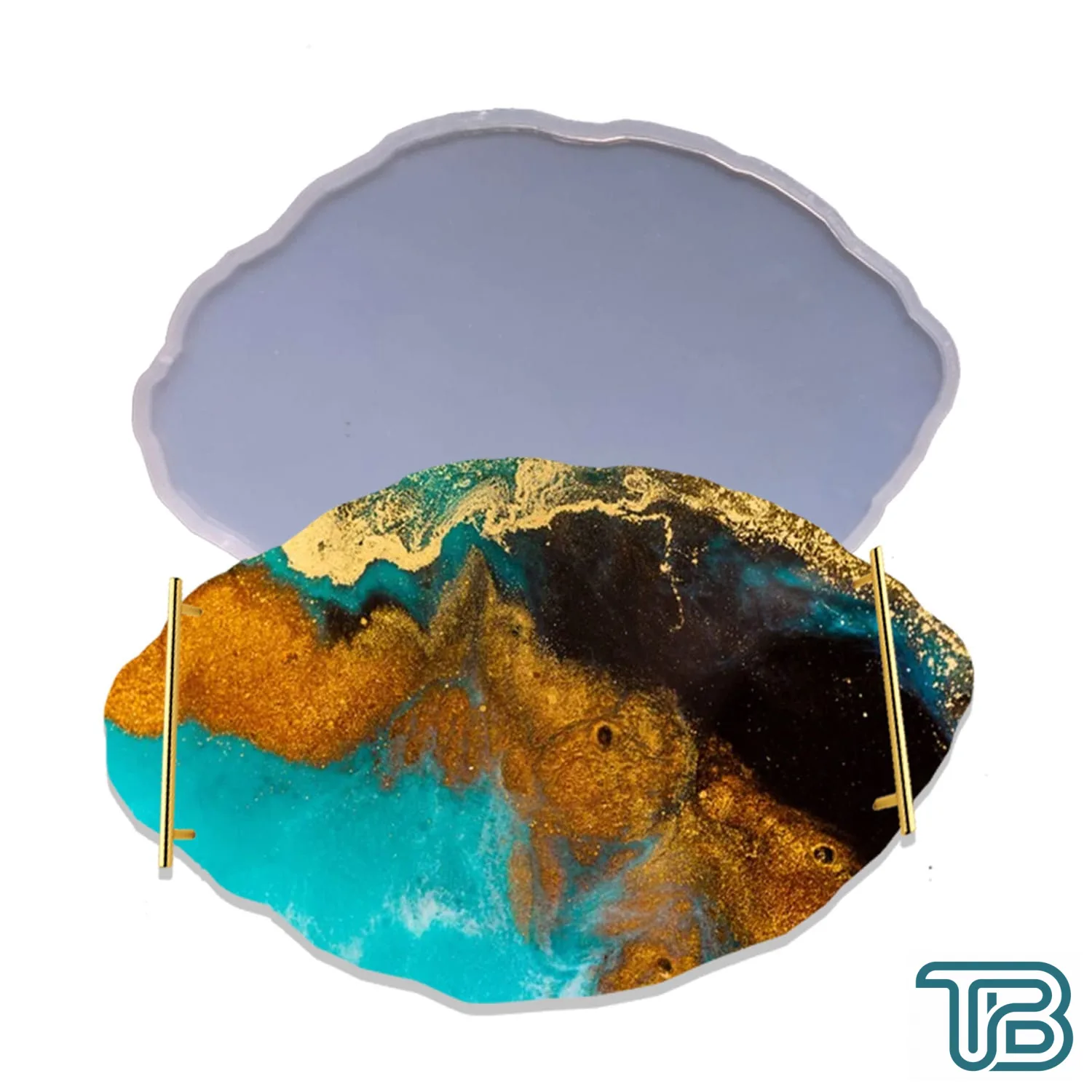 Epoksi Silikon Kalıp YERLİ Oval Dalgalı Nişan ve Söz Tepsi Kalıbı 34.5X24.5 CM - Eminönü ToptanS | Ticaretin Kalbinden