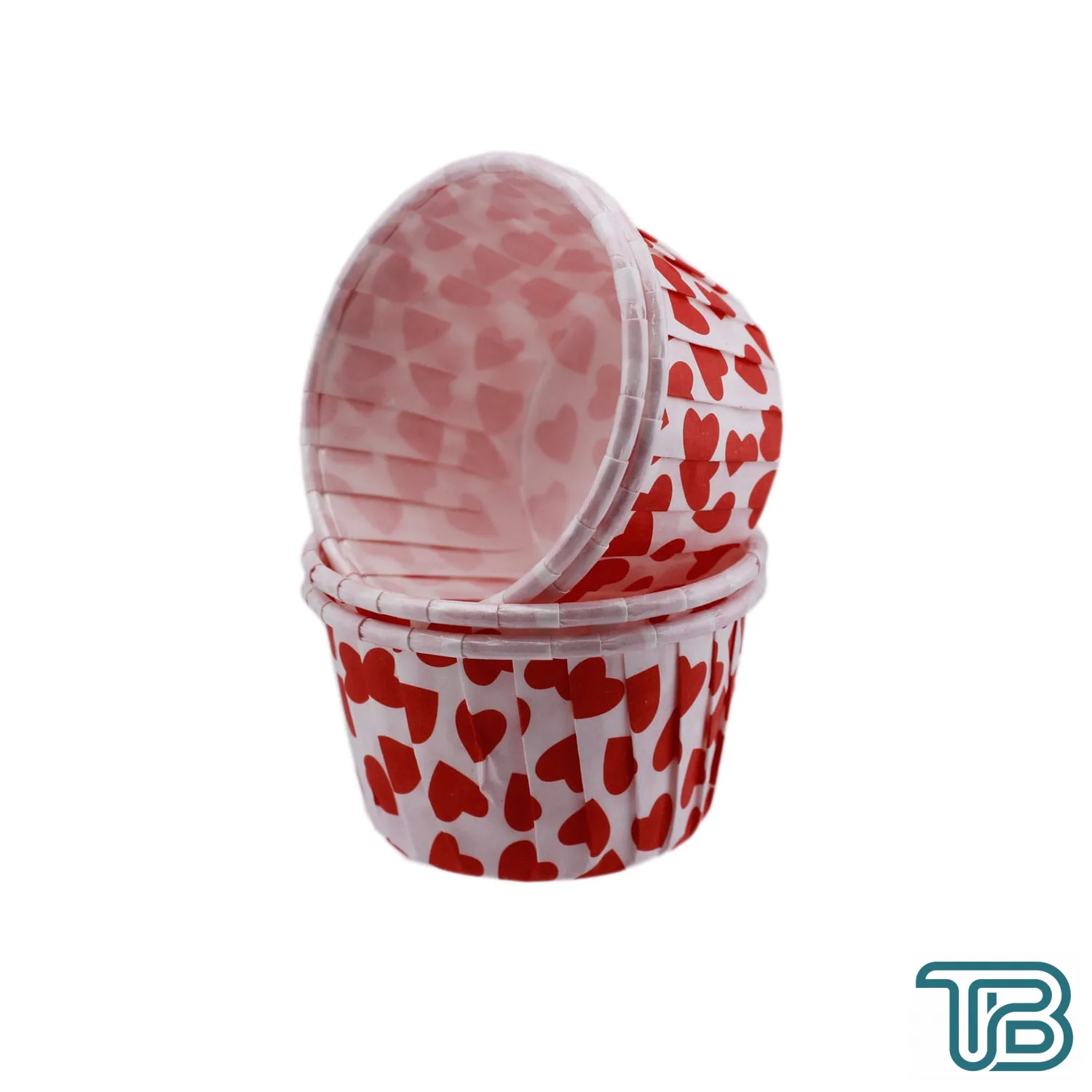 Cupcake Kalıbı Büyük Boy 62*40MM DESENLİ (50 Adet ) Kalp Desenli - Eminönü ToptanS | Ticaretin Kalbinden