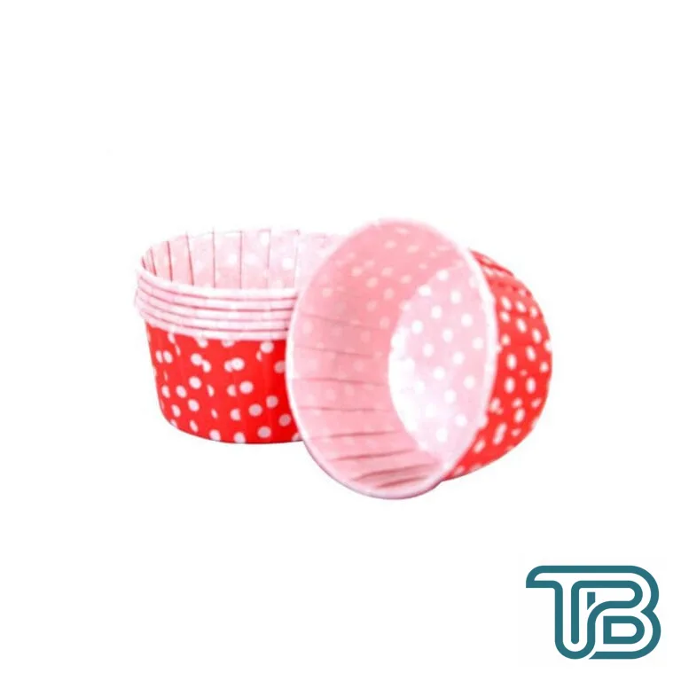 Cupcake Kalıbı Minik Boy 38*30 Mm (50 Adet) Puantiyeli Kırmızı - Eminönü ToptanS | Ticaretin Kalbinden