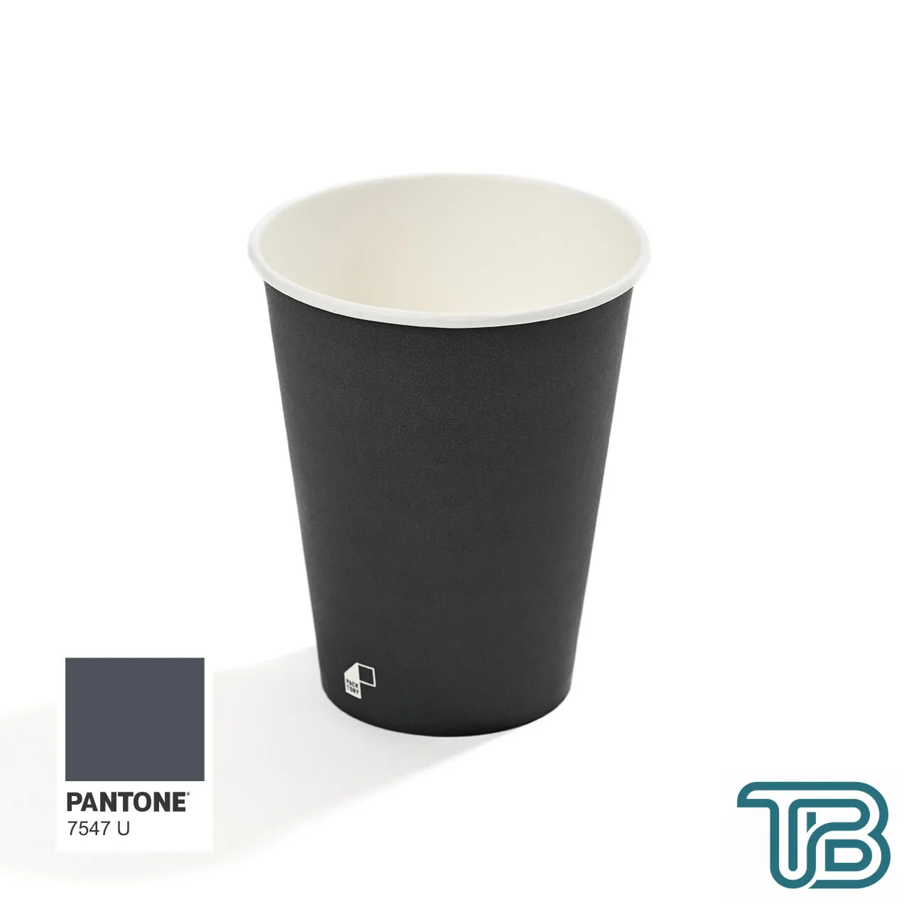 14 oz Single Wall Baskılı Karton Bardak (Antrasit) 50 Adet