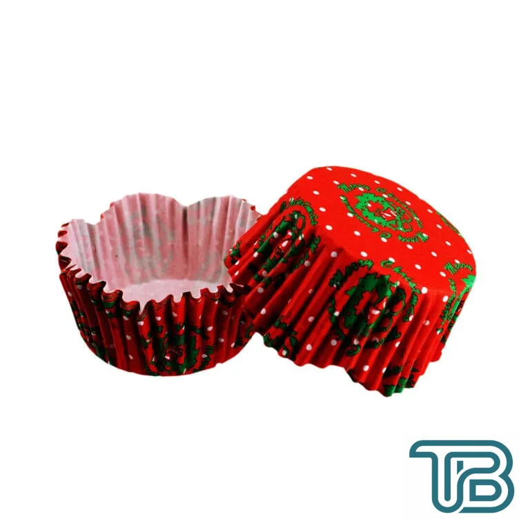 Cupcake Kalıbı Pet Kapsül KIrmızı Yeşil Beyaz Puanlı Dalgalı Kek Kalıbı 65X38 MM (100 Adet) - Eminönü ToptanS | Ticaretin Kalbinden