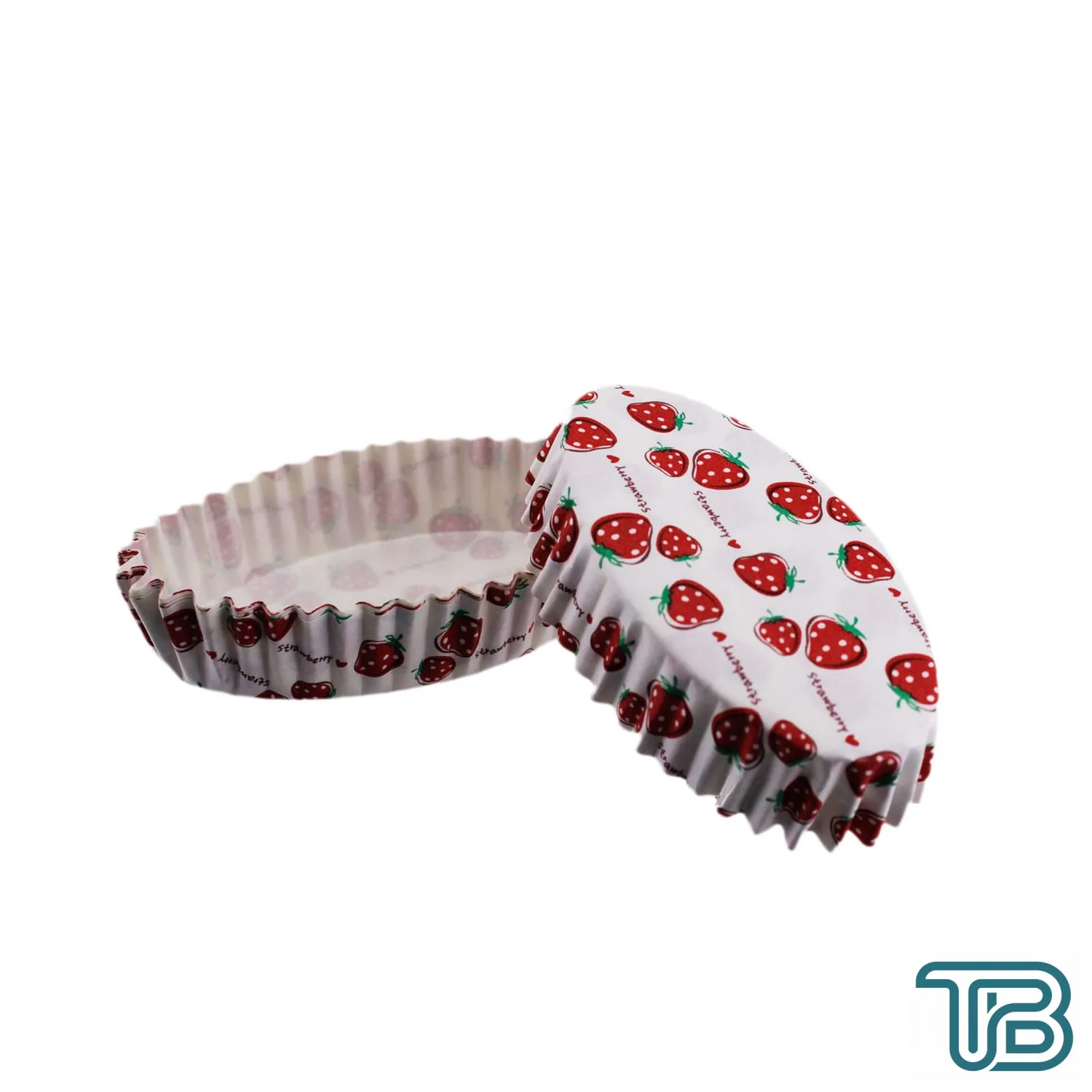 Cupcake Kalıbı Pet Kapsül Oval Çilek Desenli Kek Kalıbı (100 Adet) - Eminönü ToptanS | Ticaretin Kalbinden