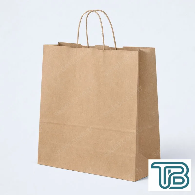 BÜKÜM SAPLI KRAFT KAĞIT ÇANTA 38X41X25 CM 100 ADET