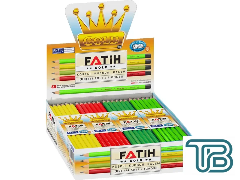 Fatih Gold Köşeli Mercanlı Kalem 144 lü Paket