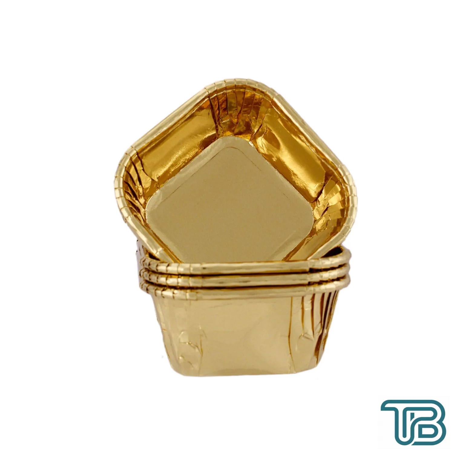 Sufle-Muffin Kek Kalıbı Kare Cupcake Kalıbı 75X75X35MM 22 li K111 Altın - Eminönü ToptanS | Ticaretin Kalbinden