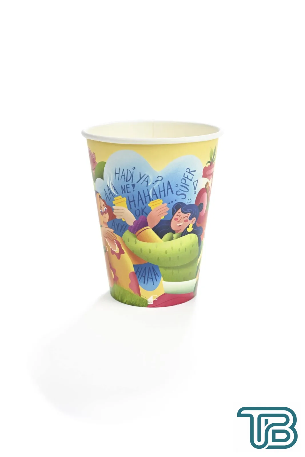 14 oz Tasarım Renkli Karton Bardak 1000 Adet