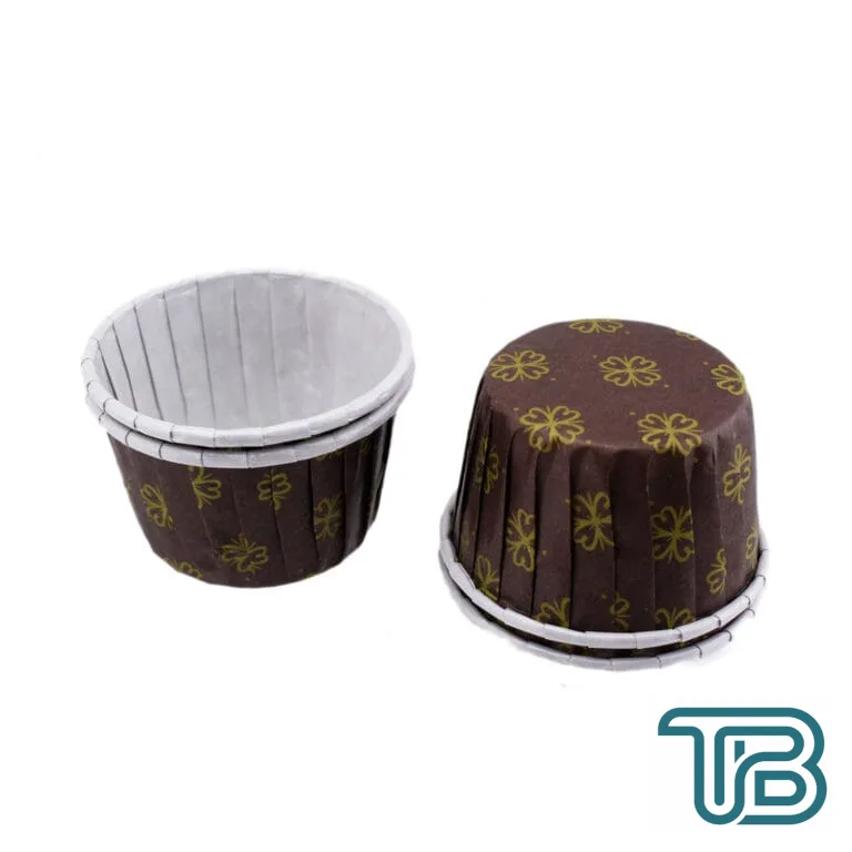 Cupcake Kalıbı Orta Boy 50*39 MM DESENLİ (100 Adet) Fume Yaprak Desenli - Eminönü ToptanS | Ticaretin Kalbinden