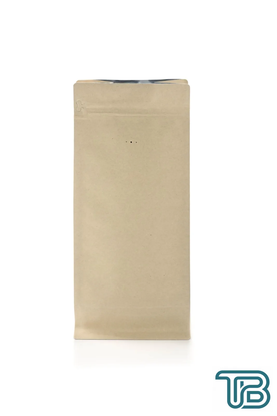 Valfli Flat Bottom Açık Kraft Alüminyum Önden Kilitli Ambalaj 14x33+5 cm-1000 gr. 400 Adet