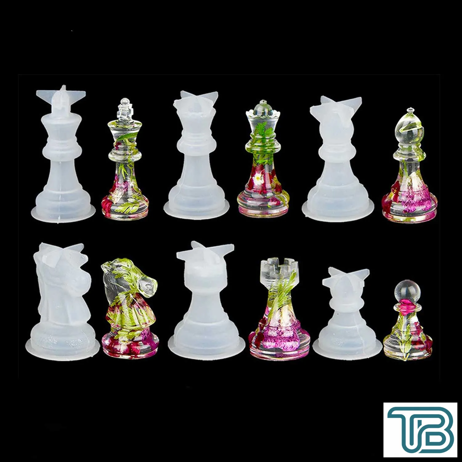 Epoksi Reçine Silikon Kalıp Üç Boyutlu Satranç Taşları 6 lı Set - Eminönü ToptanS | Ticaretin Kalbinden
