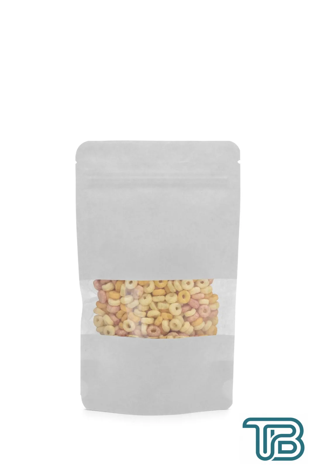 Pencereli Beyaz Kraft Kilitli Doypack Ambalaj 16x27+4 cm-500 gr. 1.000 Adet