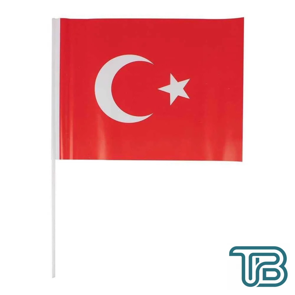 Toptan Sopalı Büyük Kağıt Bayrak – 40\'lı Paket