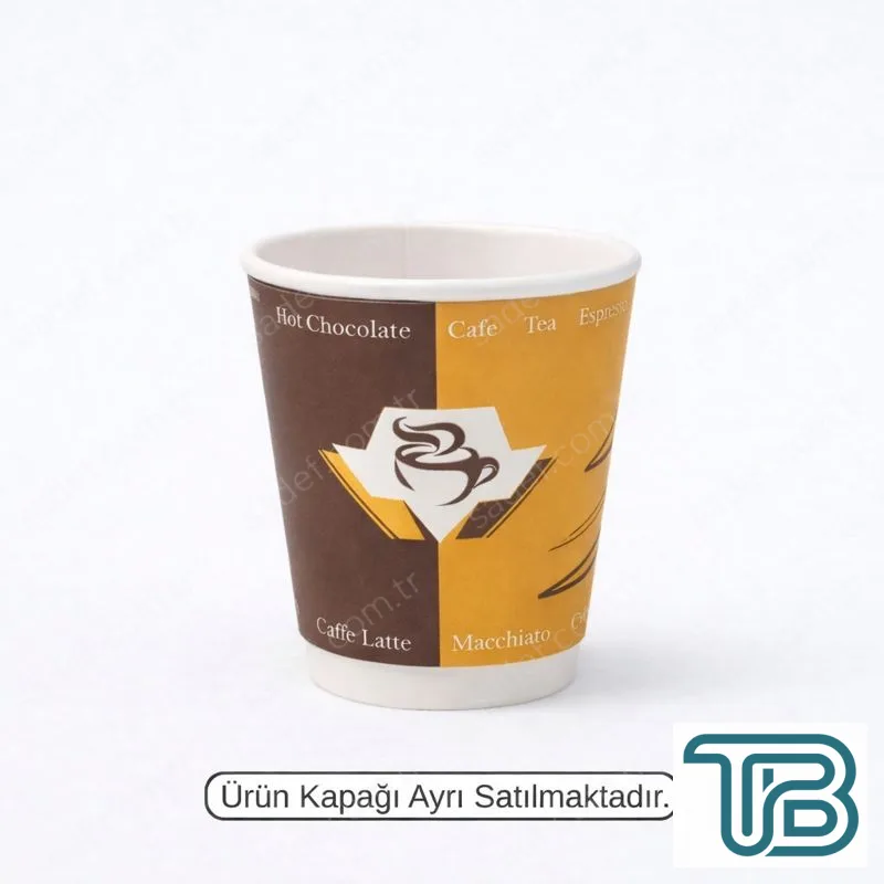 DOUBLE WALL 8 OZ BASKILI KARTON BARDAK SICAK 500 ADET