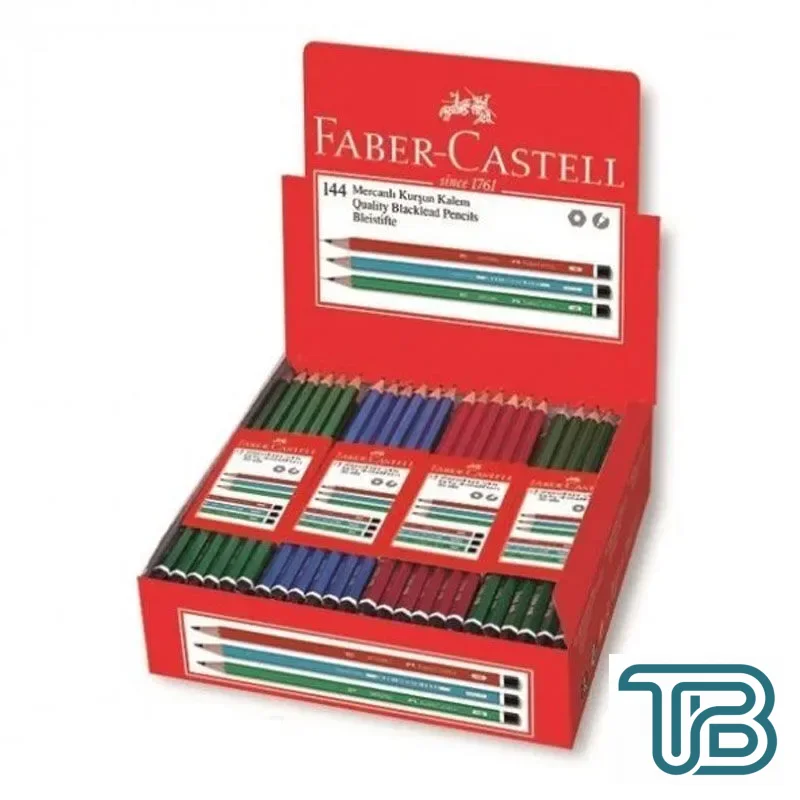 Faber Castell Köşeli Mercanlı Kurşun Kalem 1 Paket 144 Adet