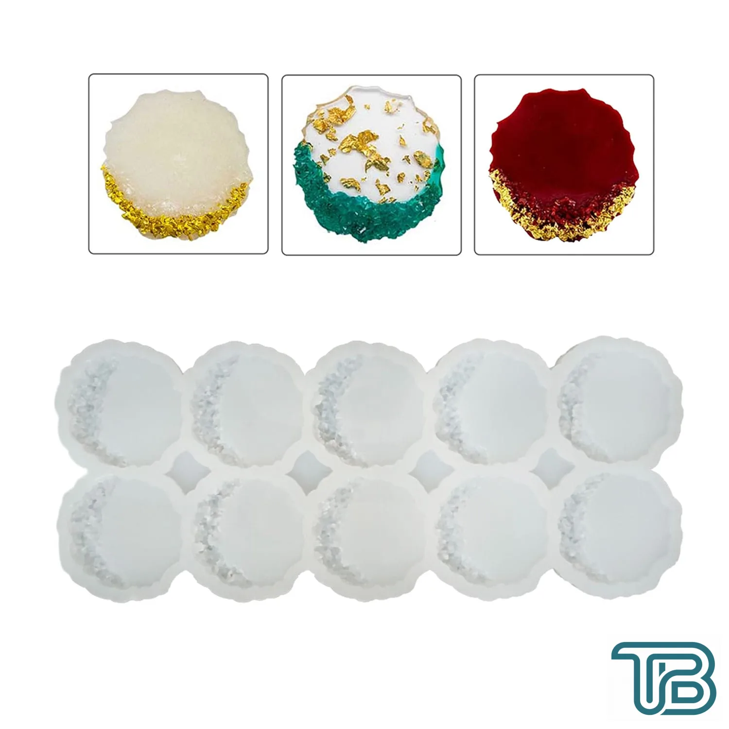 Epoksi Silikon Kalıp Geode Tırtıklı Kenar Taşlı Magnet Kalıbı 7 CM 10 Lu - Eminönü ToptanS | Ticaretin Kalbinden
