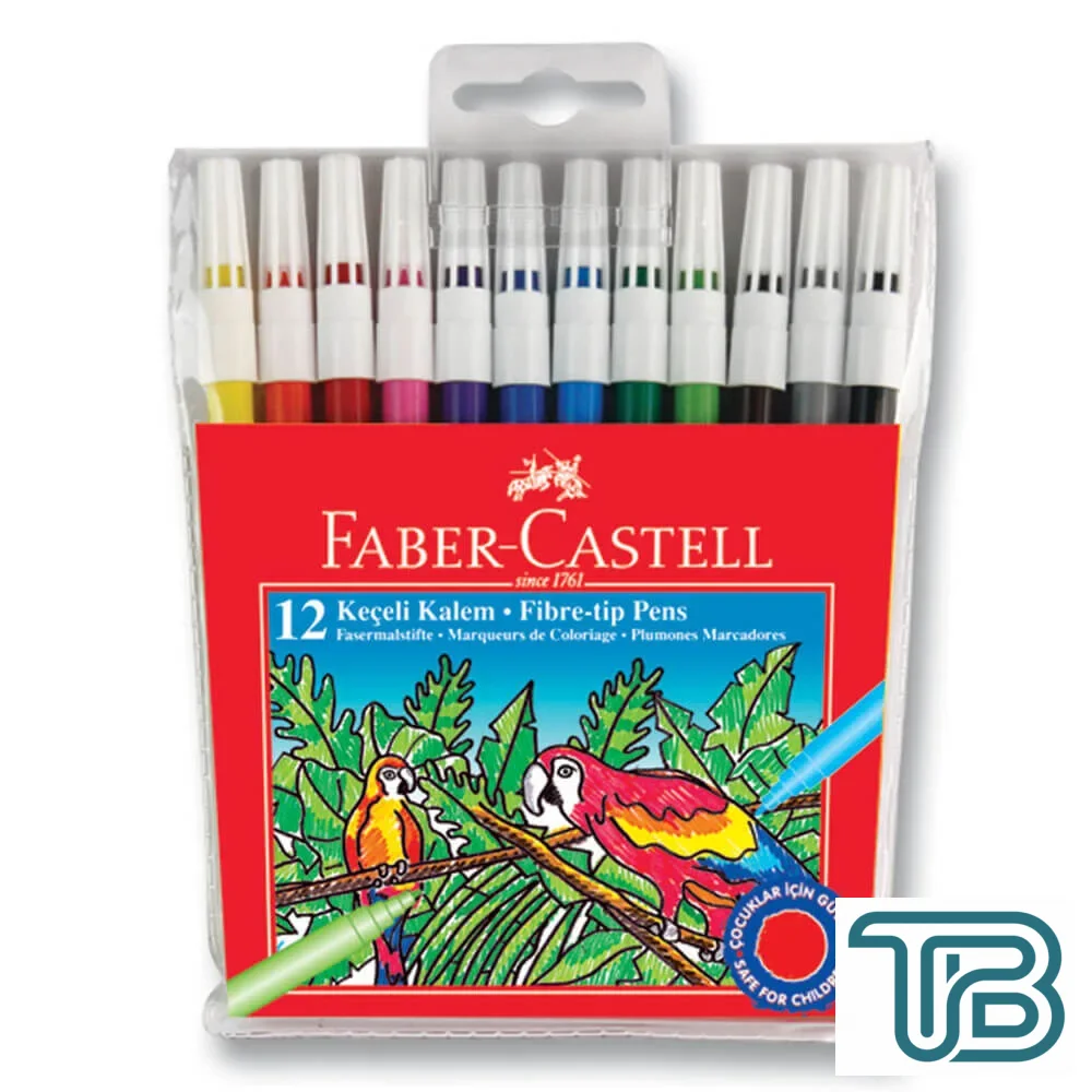 Faber Castell 12 Renk Keçeli Boya Kalemi