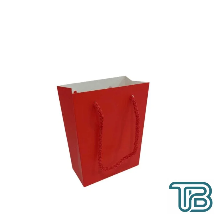 İp Saplı Karton Çanta Minik Boy Düz Renk 13.8X10X5 CM (25 Adet) Kırmızı - Eminönü ToptanS | Ticaretin Kalbinden
