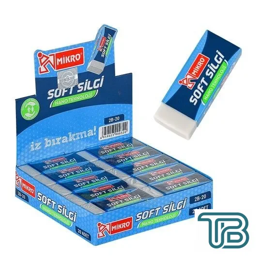 Mikro 2B20 Beyaz Nano Silgi 20 Adet