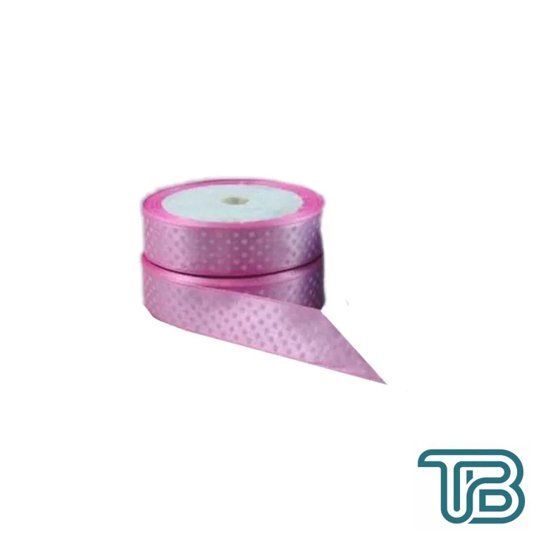 Saten Kurdele Benekli Puantiyeli Kurdele 2 CM (10 Metre) Pembe - Eminönü ToptanS | Ticaretin Kalbinden