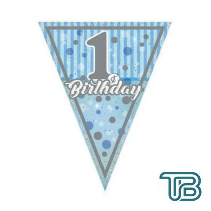 Bayrak Set Flama 1 Yaş Birthday Pırıltılı First 11 li Flama Mavi - Eminönü ToptanS | Ticaretin Kalbinden