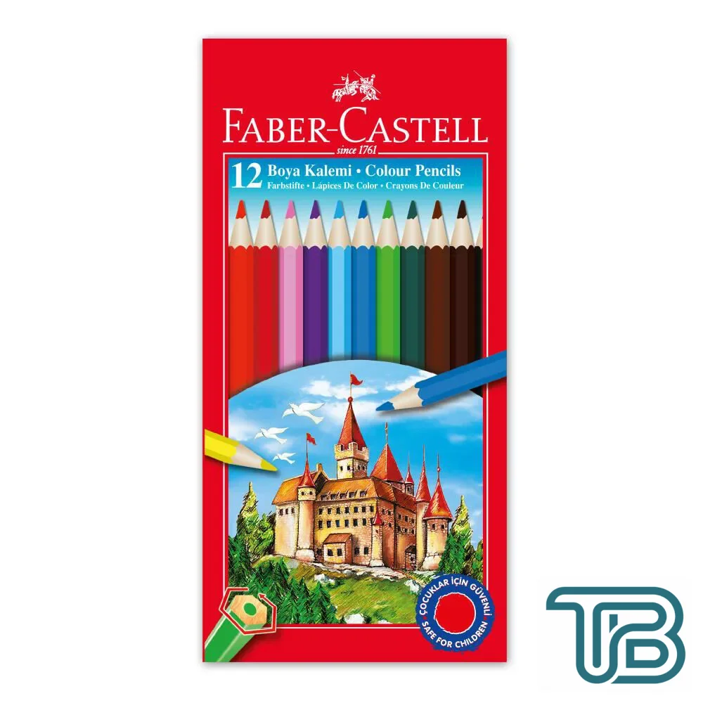 Faber Castell 12 Renk Tam Boy Kuruboya Kalemi 12 Adet
