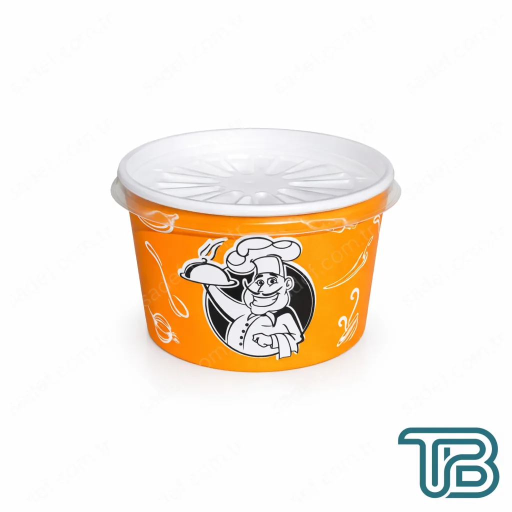 SAN 16 OZ BASKILI KARTON ÇORBA KASE + KAPAK 10 GR 2PE 500 ADET