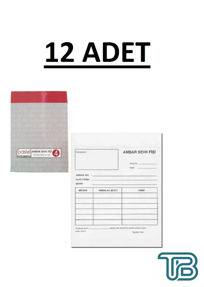 2/50 Ambar Sevk İrsaliye 3Nüsha 12 Adet