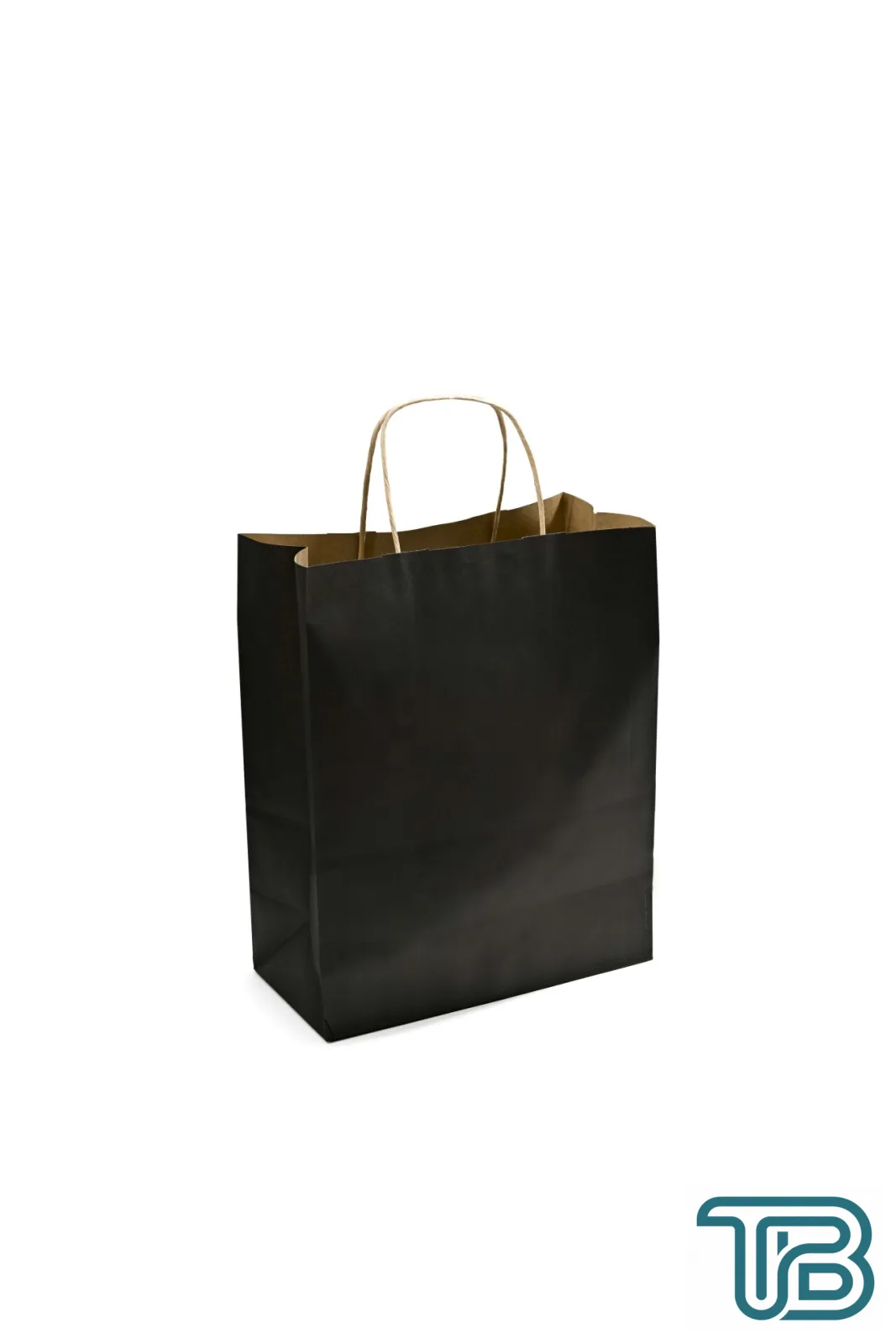 Kağıt Çanta Burgu Saplı Renk 25x31x12cm(Körük) - Siyah 25 Adet