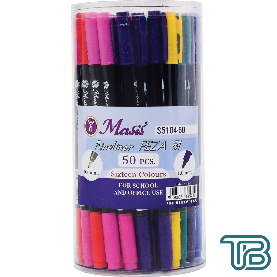 Masis S5104 Fineliner Çift Uçlu Kalem 50 Adet